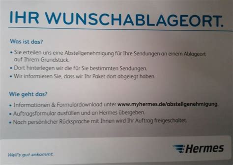 hermes paket ablageort|hermes ablageerklärung.